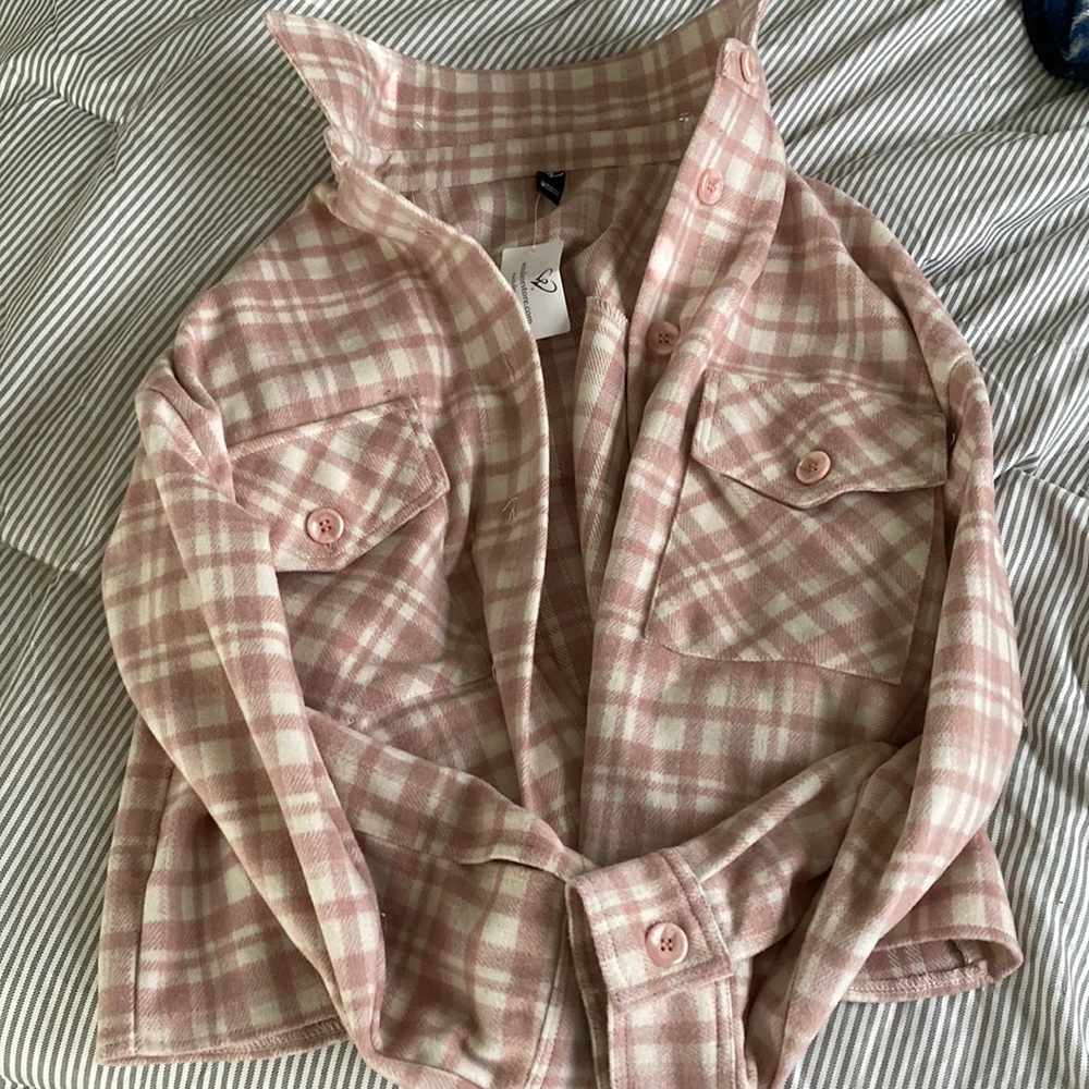 Winsdor Cropped Pink Shacket